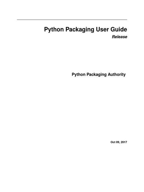 Python Packaging User Guide Download Free Pdf Python Programming