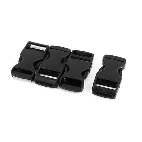 4pcs Black Plastic Side Quick Release Buckles Snap Clip For 20mm