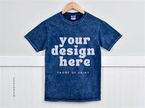 Colortone 1300 Navy Mock Up Front And Back Of Tshirt Hanging Mockup