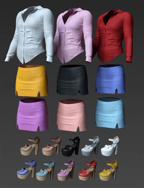 Dforce Womens Office Outfit For Genesis 9 Daz 3d