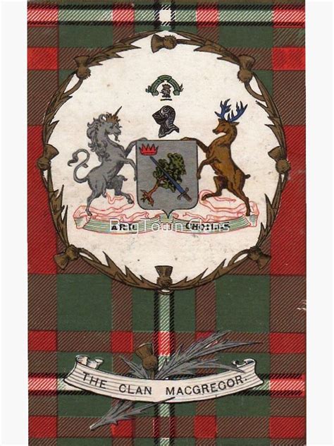 Clan Macgregor Vintage Tartan Crest Badge Poster By Ljrigby Redbubble