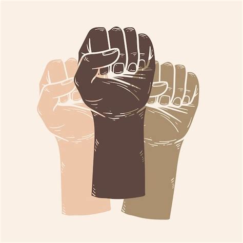 Free Photo Colorful Fists Illustration Equality Campaign Blm Movement