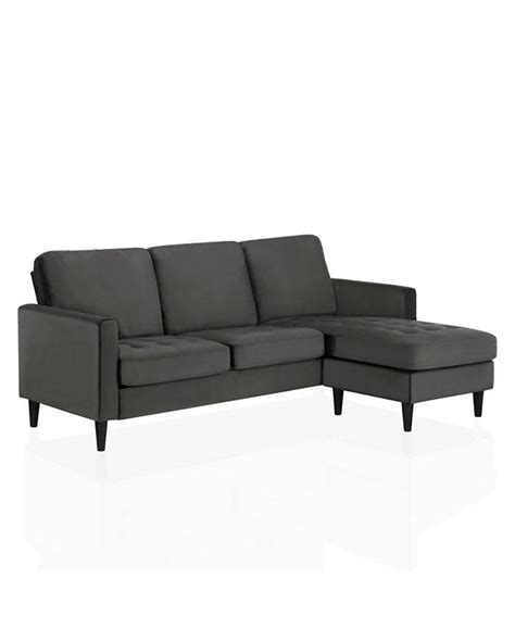 Cosmoliving By Cosmopolitan Strummer Velvet Reversible Sectional Sofa Macys