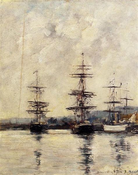 Gemälde Reproduktionen Der Hafen Deauville 1887 von Eugène Louis