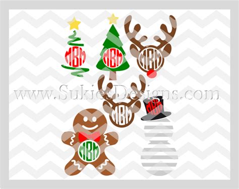 Christmas Monogram 2digital Download Svg Dxf Png