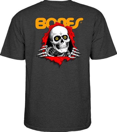 Powell Peralta Bones Ripper Skateboard T Shirt Heather Tweed Ebay