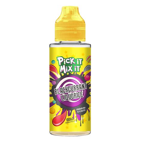 Pick It Mix It E Liquid Blackcurrant Liquorice 100ml Vape And Go