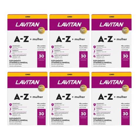 Kit 6 Lavitan Rosa AZ Mulher Suplemento Alimentar 30 Comprimidos