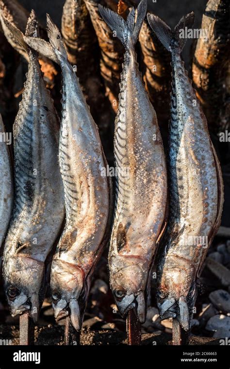 Steckerlfisch Am Oktoberfest Am Stick Gegrillt Fotos Und Bildmaterial