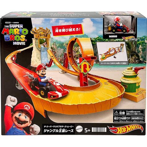 Hot Wheels The Super Mario Bros Movie Jungle Kingdom Race Playset With Mario Cart Hmk