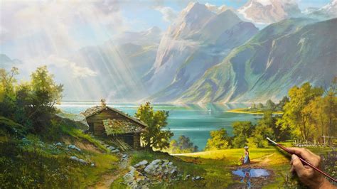 Mountain Painting Remembering The Past Artist Viktor Yushkevich