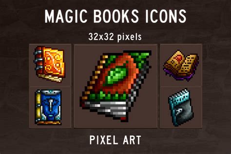 Magic Books Pixel Art Icons Pack Craftpix Net