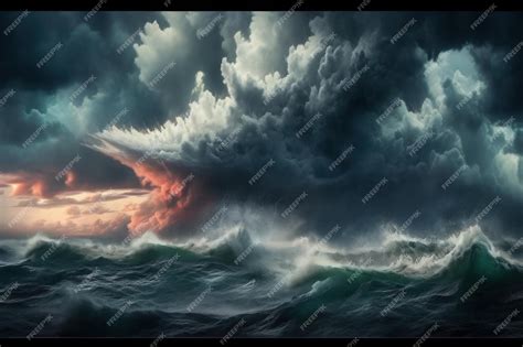 Premium AI Image | Turbulent Skies and Furious SeasStormy Photos