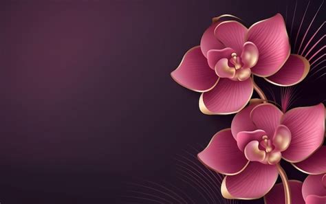 Premium AI Image | Pink orchids on a purple background