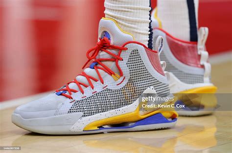 The Shoes Worn By Nikola Jokic Of The Denver Nuggets Are Seen During