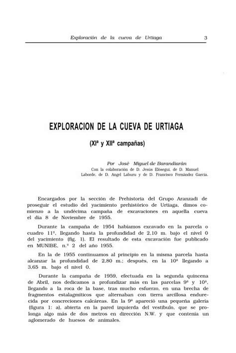 Pdf Exploracion De La Cueva De Urtlaga Aranzadi Eus De Huesos