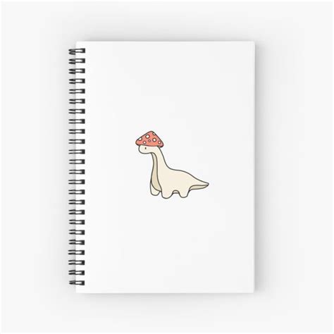 Simple Red And White Mushroom Hat Brontosaurus Dinosaur Spiral