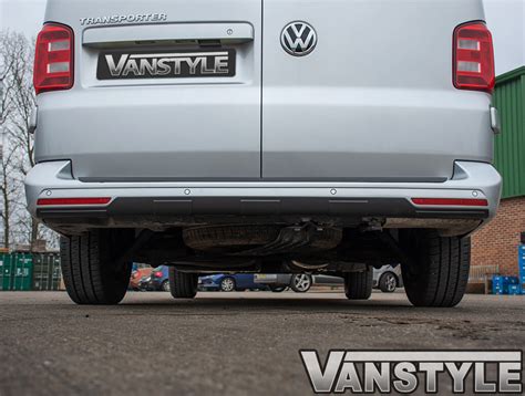 Vw T6 Transporter 2015 Twin Door Textured Black Abs Rear Bumper Skid