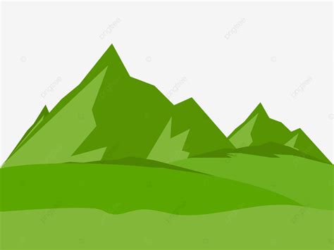 green hills landscape mountain peaks transparent vector clipart