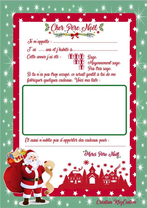 Le Modèle De Lettre Du Père Noël Gratuit Une Tradition Moderne Pour