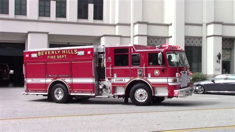 Beverly Hills Fire Dept Rescue Engine Responding Youtube