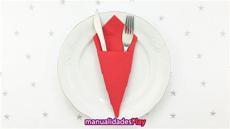 Cómo doblar servilletas para Navidad 4 ideas Manualidades Play