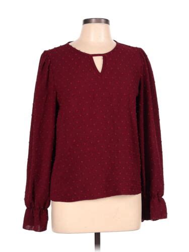 Shein Women Red Long Sleeve Blouse L Ebay