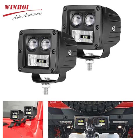 Square Led Pod Work Lights Inch W Led Spotlights Flood Combo Led