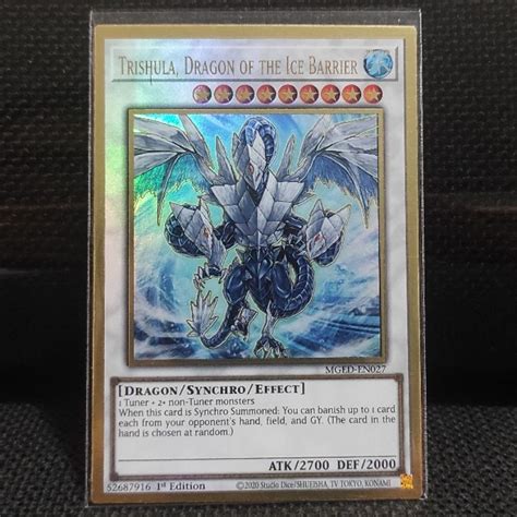 Jual Kartu Yugioh Tcg Trishula Dragon Of The Ice Barrier Gold Rare Gr Mged Shopee Indonesia