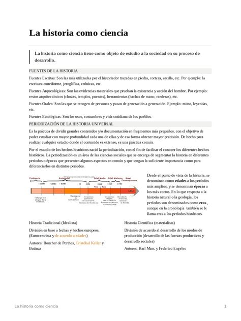 La Historia Como Ciencia Pdf Science