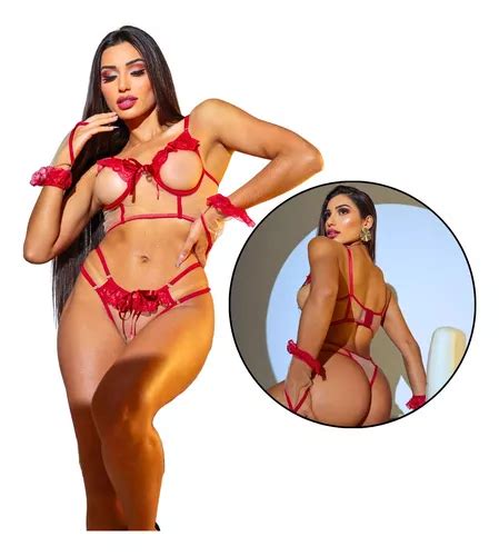 Lingerie Feminina Sensual Transparente Conjunto Erótico Luxo Parcelamento sem juros