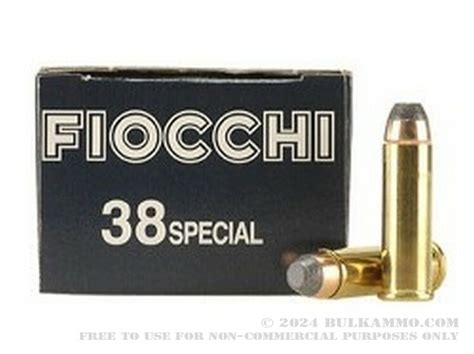 50 Rounds Of Bulk 38 Spl Ammo By Fiocchi 125gr SJSP