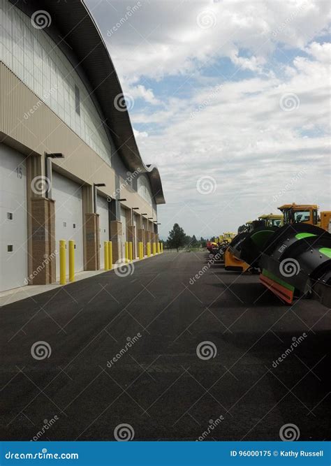 Snow plows at an airport stock image. Image of airport - 96000175