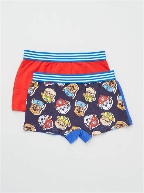 Lot De Boxers Pat Patrouille Rouge Bleu Kiabi