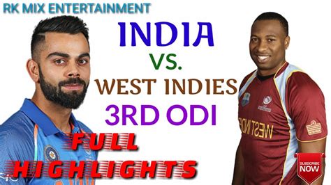 Full Highlights Of India Vs West Indies 3rd Odi Match West Indies