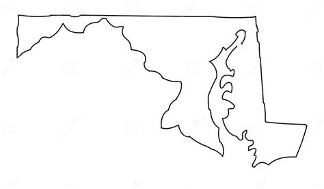 Maryland Map Outline Vector Illustartion Stock Vector - Illustration of ...