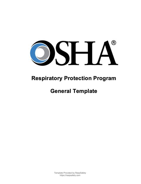 Respiratory Protection Program Template Get OSHA Respirator Clearance