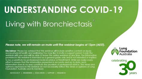 Understanding Covid 19 Webinar Series Living With Bronchiectasis Youtube