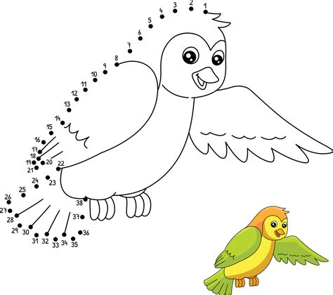 Dot to Dot Bird Coloring Page for Kids 8208957 Vector Art at Vecteezy