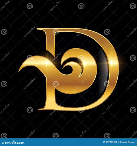 Golden Monogram Logo Initial Letter D Stock Vector Illustration Of