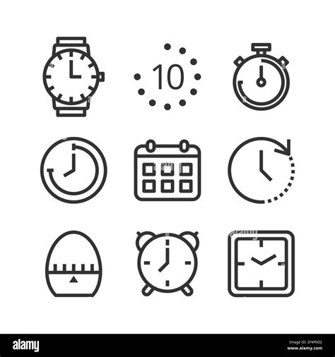 Time And Clock Isolated Vector Icon Set Stock Vector Image Art Alamy