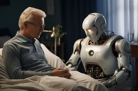 Premium Ai Image Robots Caring For The Elderly In Hospitals