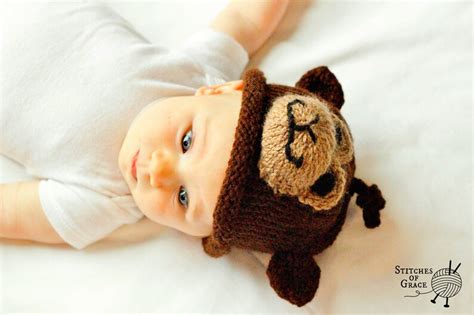 Brown Monkey Hat For New Babies Newborn Crib Hats Expecting Etsy