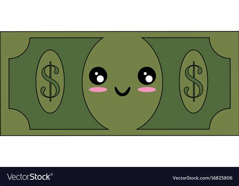 Kawaii Money Bill Icon Royalty Free Vector Image