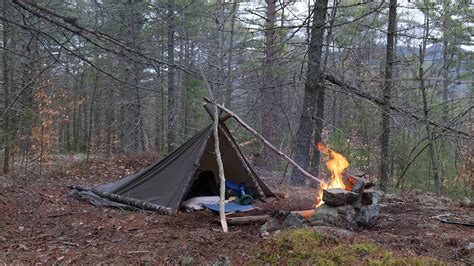 Solo Bushcraft Camp On Top Of A Ridge Camping In Bear Territory