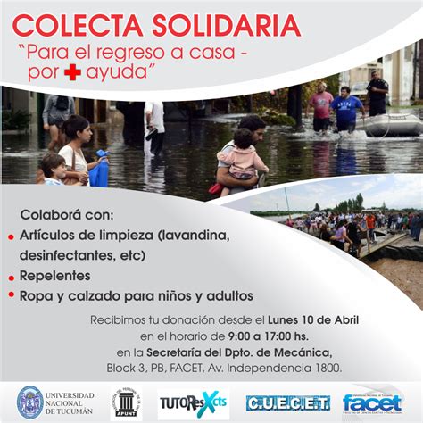 Colecta Solidaria Para El Regreso A Casa Por Ayuda FACET Informa