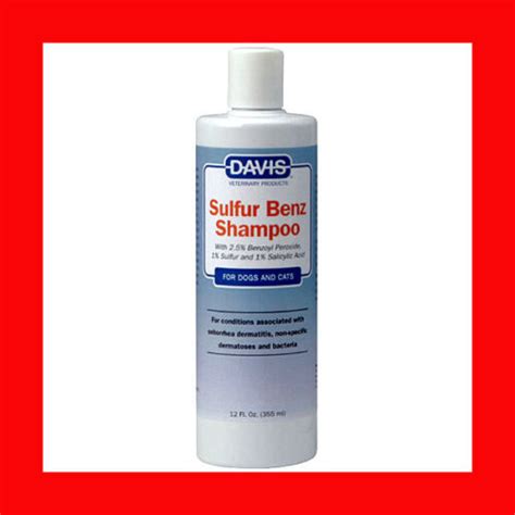 Davis Sulfur Benz Medicated Shampoo 12 Oz Benzoyl Peroxide Dual Formula