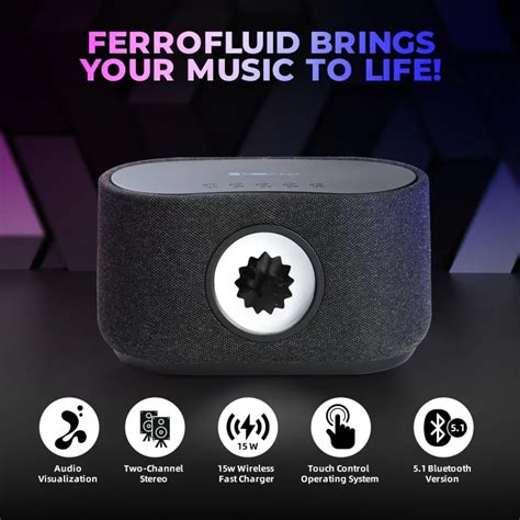 Magnetic Fluid Bluetooth Speaker Wireless Charging Stereo 3d Surround