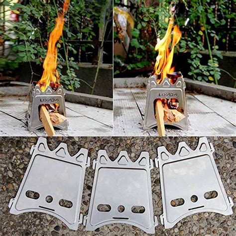 Lixada Camping Wood Stove Folding Lightweight Stainless Steel Wood