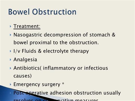 Management Of Intestinal Obstruction